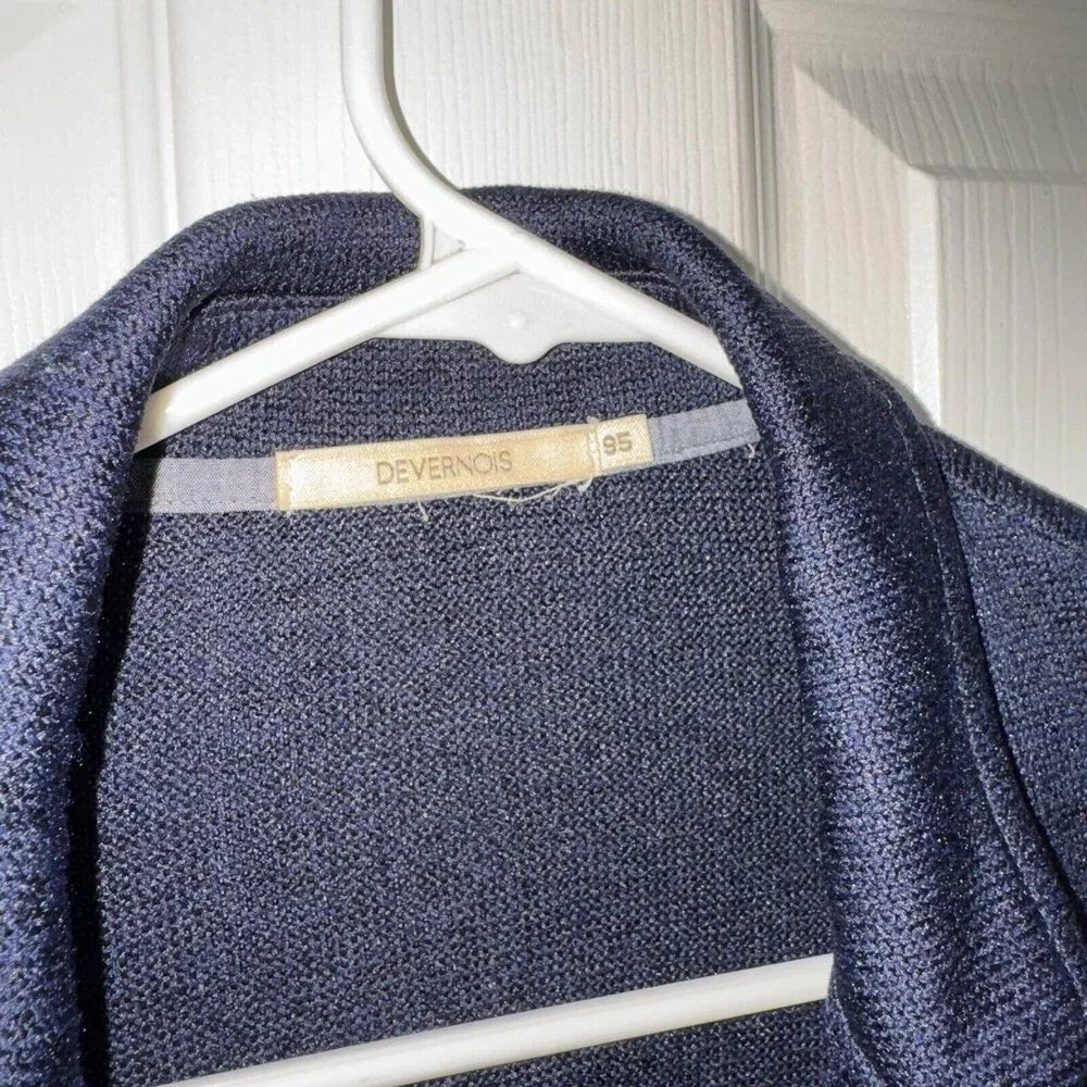 Devernois Women’s Blue Sweater‎ Blazer Cardigan Size 95 Large?